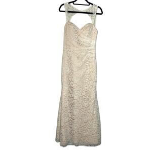 NEW Christina Wu 22715 Ivory Lace Mermaid Sweetheart Neckline Gown Size 8 NWT